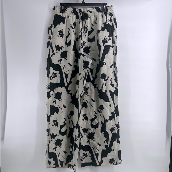 TOPSHOP Linen Blend Wide Leg Floral Print Pants Trousers Women US 8-10 M - Picture 7 of 8